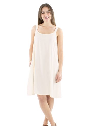 Vestido viscosa liso tirantes anchos