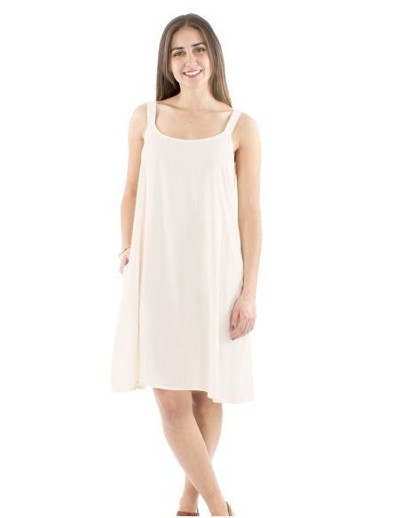 Vestido viscosa liso tirantes anchos