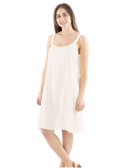 Vestido viscosa liso tirantes anchos