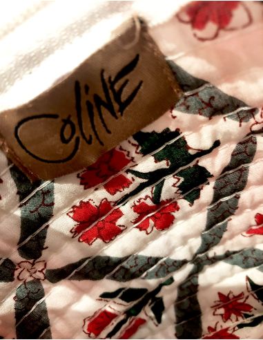 Cartera algodon acolchada poliester zip 16x12cm