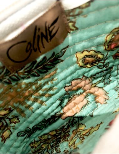 Cartera algodon acolchada poliester zip 16x12cm