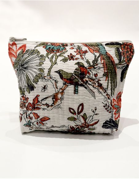 Cartera algodon acolchada poliester zip 24x18cm