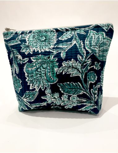 Cartera algodon acolchada poliester zip 24x18cm