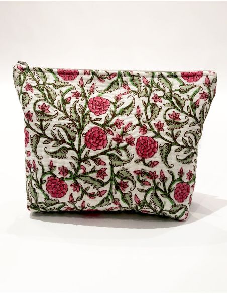 Cartera algodon acolchada poliester zip 24x18cm