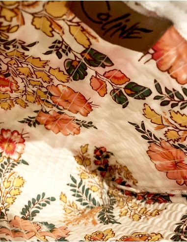 Cartera algodon acolchada poliester zip 24x18cm