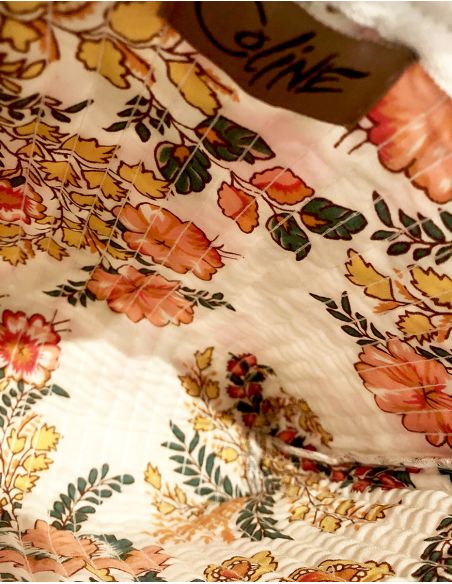 Cartera algodon acolchada poliester zip 24x18cm