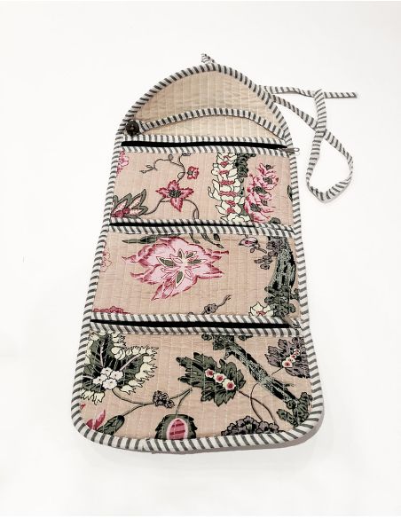 Neceser pequeño de maquillaje plegable algodón acolchado poliester
