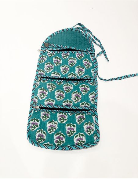 Neceser pequeño de maquillaje plegable algodón acolchado poliester