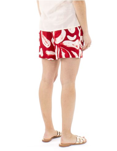 Pantalon corto viscosa estampado rumba con bolsillos