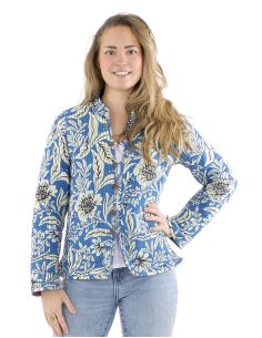 Chaqueta algodon reversible 2 estampados mangas largas 2