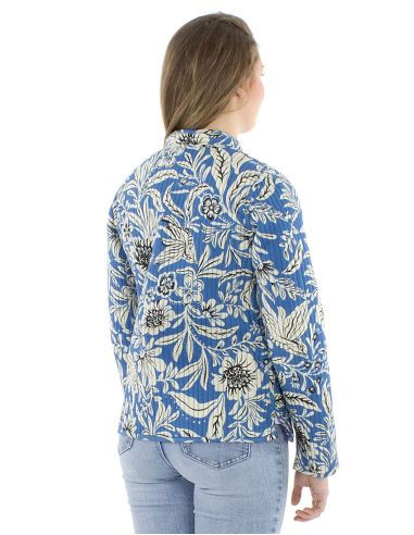 Chaqueta algodon reversible 2 estampados mangas largas