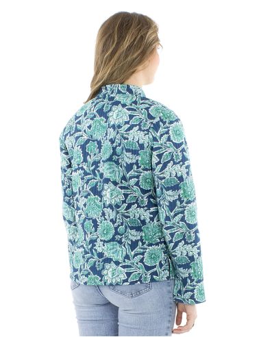 Chaqueta algodon reversible 2 estampados mangas largas