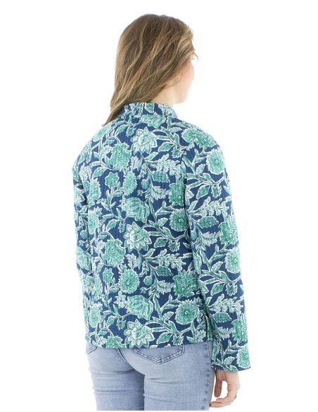 Chaqueta algodon reversible 2 estampados mangas largas