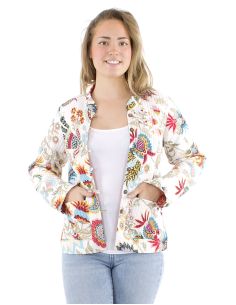 Chaqueta algodon reversible 2 estampados mangas largas 2