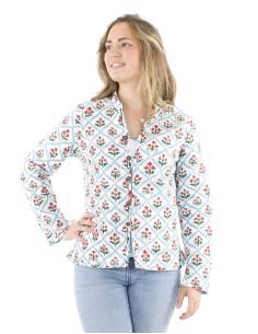 Chaqueta algodon reversible 2 estampados mangas largas 2