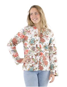 Chaqueta algodon reversible 2 estampados mangas largas 2