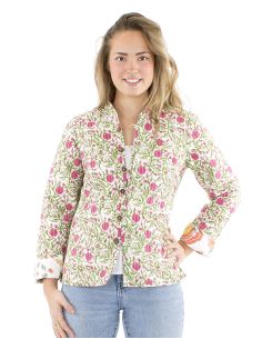Chaqueta algodon reversible 2 estampados mangas largas 2