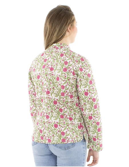 Chaqueta algodon reversible 2 estampados mangas largas