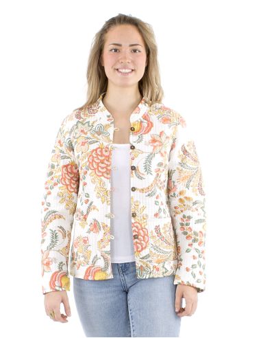 Chaqueta algodon reversible 2 estampados mangas largas