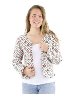 Chaqueta algodon reversible mini 2 estampados mangas largas