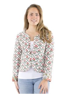 Chaqueta algodon reversible mini 2 estampados mangas largas 2