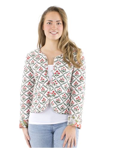 Chaqueta algodon reversible mini 2 estampados mangas largas