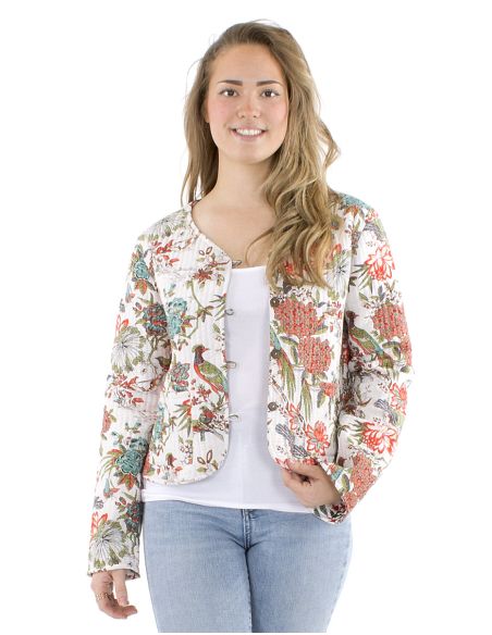Chaqueta algodon reversible mini 2 estampados mangas largas