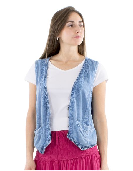 Chaqueta viscosa sw abotonada
