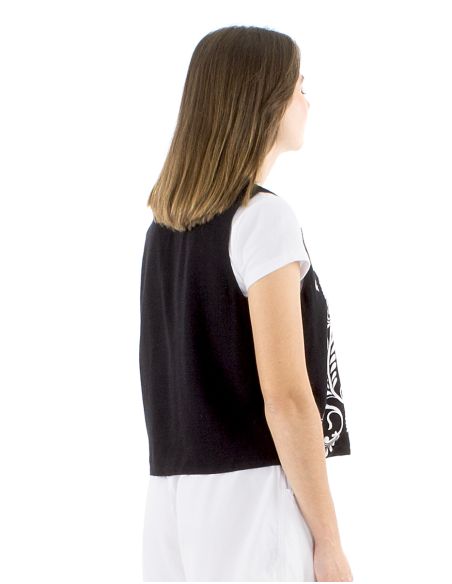 Chaqueta 70% viscosa 30% lino blanco/negro