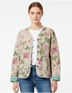 Chaqueta algodón ligera reversible acolchada poliester