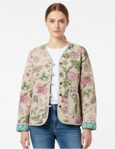 Chaqueta algodón ligera reversible acolchada poliester