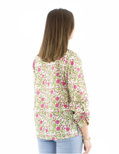 Blusa algodon estampado indio