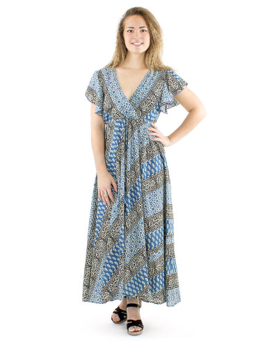 Vestido algodon block m cortas biais  cruzado...
