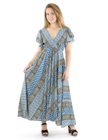 Vestido algodon block m cortas biais  cruzado...