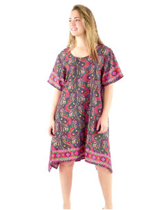 Vestido poliester sari mangas cortas mama 2