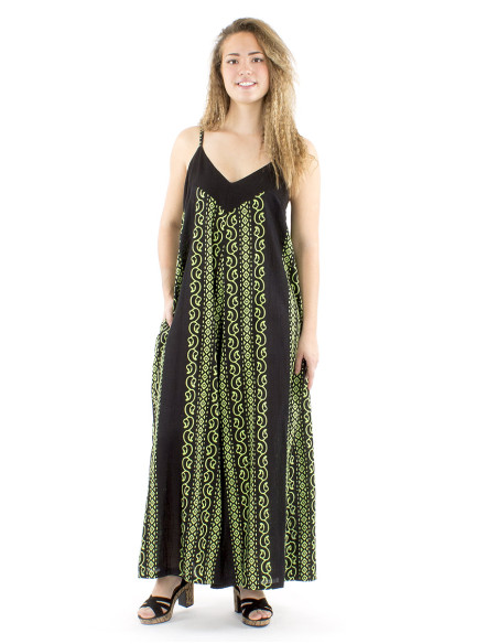 Peto algodon slub negro estampado color
