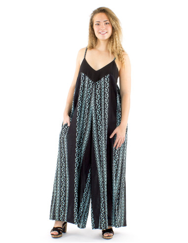 Peto algodon slub negro estampado color
