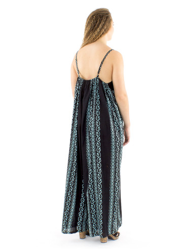 Peto algodon slub negro estampado color