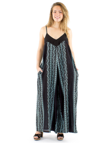 Peto algodon slub negro estampado color