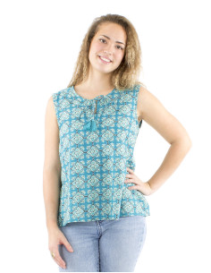 Camiseta sin mangas algodon block estampado 3012 2