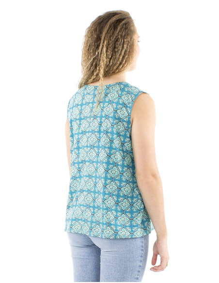 Camiseta sin mangas algodon block estampado 3012