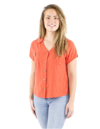 Blusa 54% lino 46% viscosa con botones y...