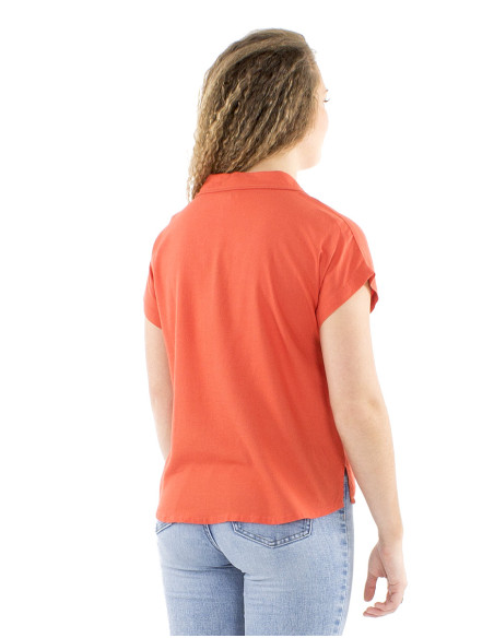 Blusa 54% lino 46% viscosa con botones y bolsillos pecho