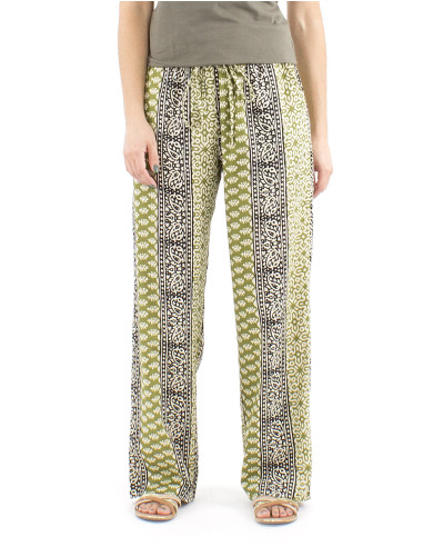 Pantalon algodon block rayas recto estampado 3009