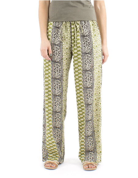 Pantalon algodon block rayas recto estampado 3009