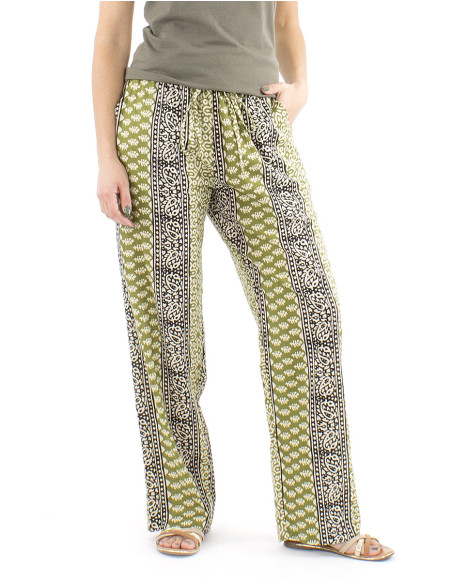 Pantalon algodon block rayas recto estampado 3009