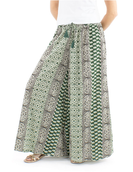 Pantalon algodon block rayas patte def estampado 3009