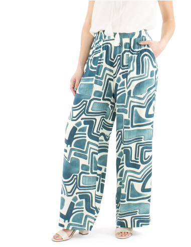 Pantalon viscosa ancho cintura elastica...