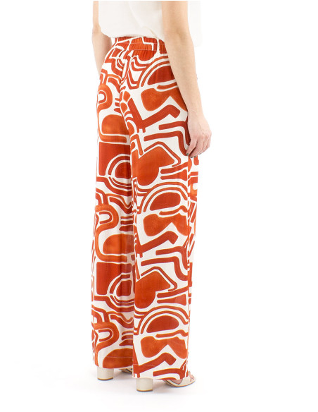 Pantalon viscosa ancho cintura elastica estampado graffiti