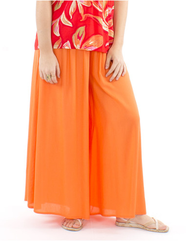 Pantalon viscosa liso muy ancho talla eslastica